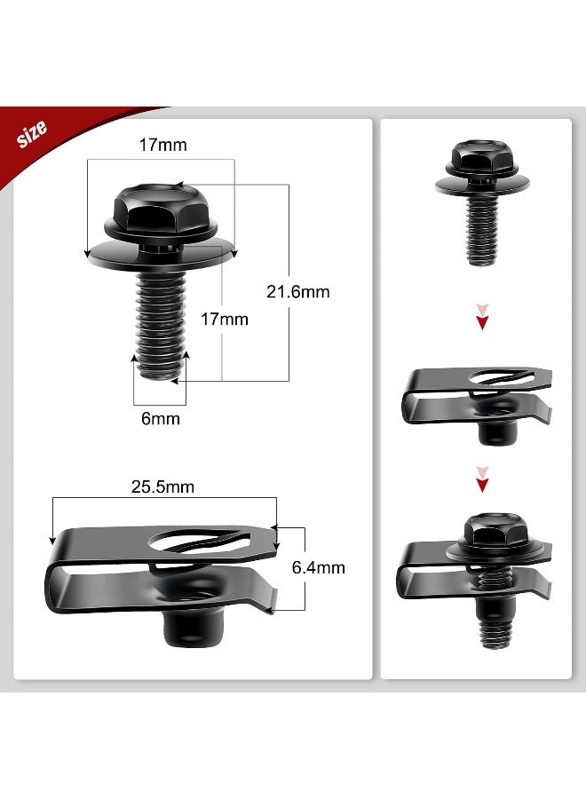 Nilight 35PCS Engine Under Cover Splash Shield Guard Body Bolts Bumper Fender Liner Push Retainer Fastener Rivet Clips Extruded U-Nuts - Image 2