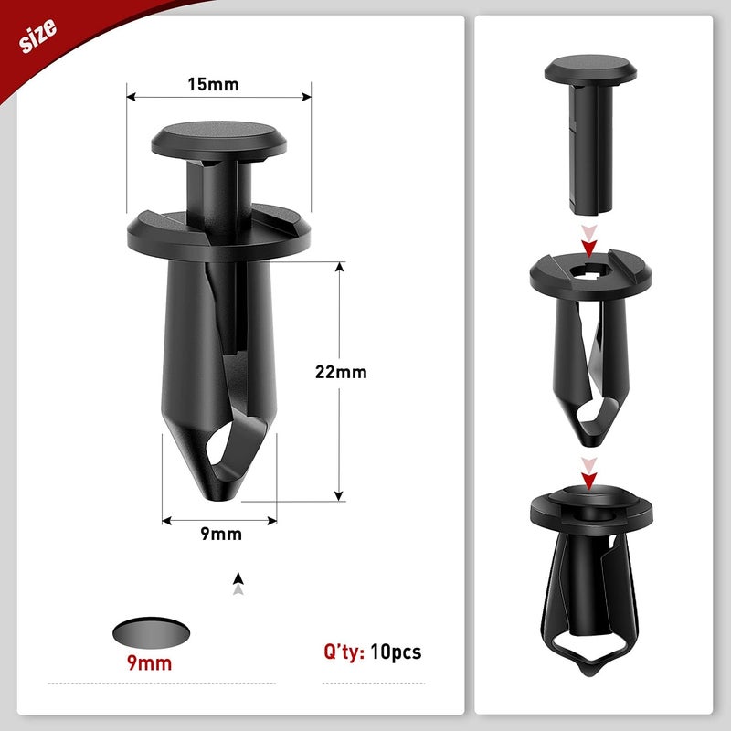 Nilight 35PCS Engine Under Cover Splash Shield Guard Body Bolts Bumper Fender Liner Push Retainer Fastener Rivet Clips Extruded U-Nuts - Image 3