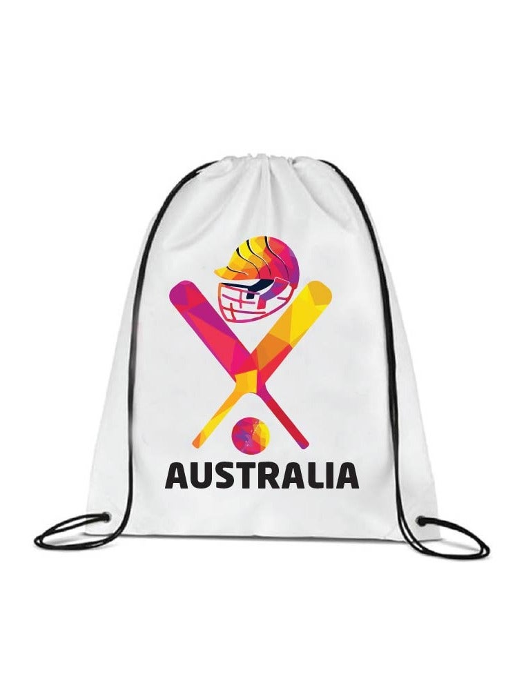 Australia Cricket Sports Fans Combo Pack - Pack of 3 - Drawstring Bag, Hand Flag and Cap - Australia Cricket Enthusiasts Combo Pack - Ideal for Cricket Matches and Events - Image 3