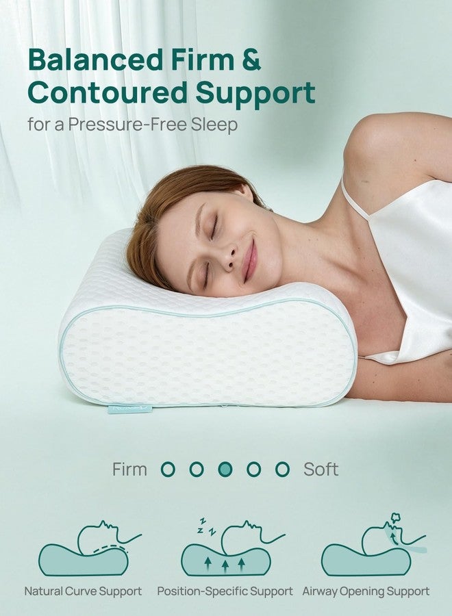 Releep Cervical Neck Pillow, Side Sleeper Pillow for Neck Pain Relief, Adjustable Contour Pillow for Sleeping, Ergonomic Memory Foam Pillow, Orthopedic Cooling Pillow Back Stomach Sleeping, Queen Size - Image 3