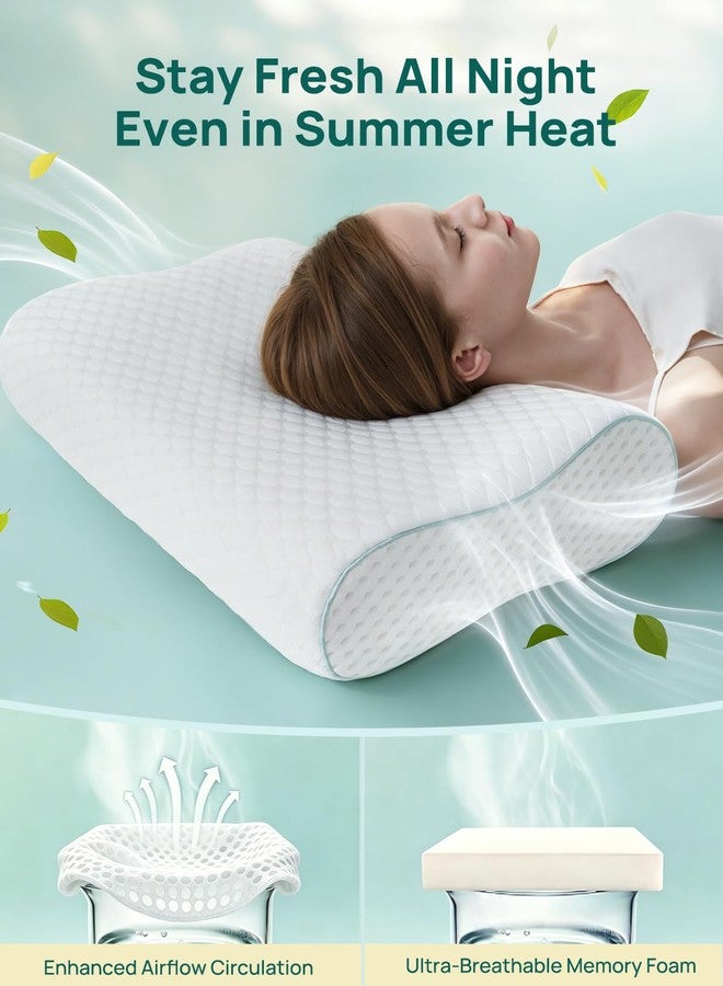 Releep Cervical Neck Pillow, Side Sleeper Pillow for Neck Pain Relief, Adjustable Contour Pillow for Sleeping, Ergonomic Memory Foam Pillow, Orthopedic Cooling Pillow Back Stomach Sleeping, Queen Size - Image 5