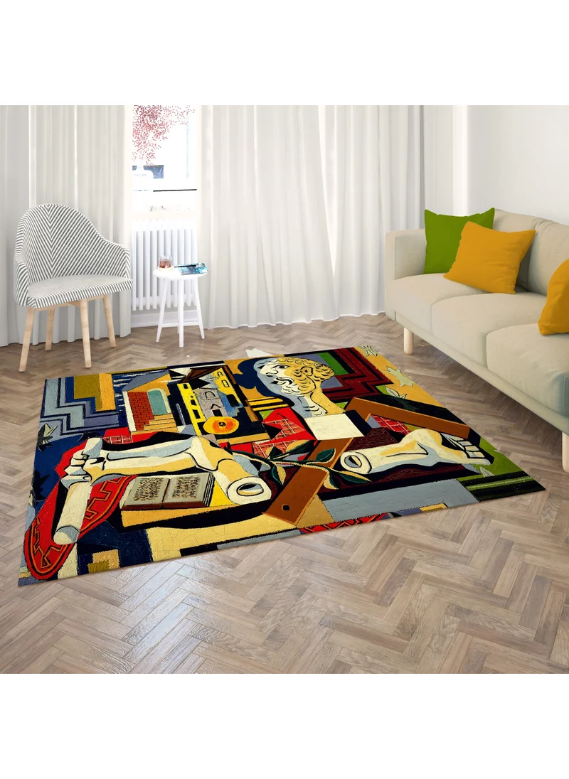 Vagonik Wagonik Pablo Picasso Studio Carpet Digital Printed Carpet Non-Slip Based Washable Carpet
