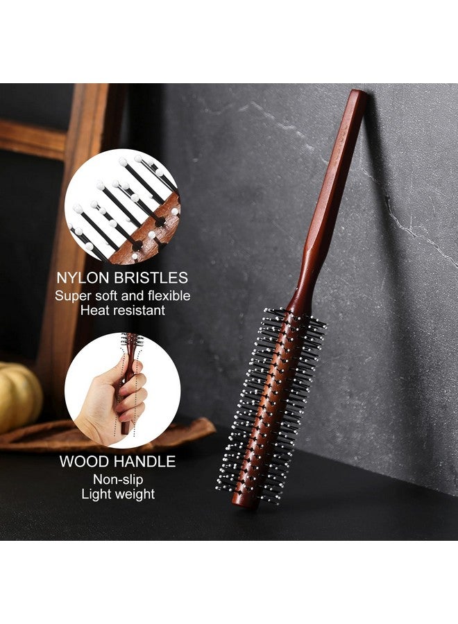 BESTOOL Small Brush for Short and Medium Hair, Blow Drying, Men's Beard Styling, Professional Smoothing and Curling Brush (Reddish brown) - Image 2