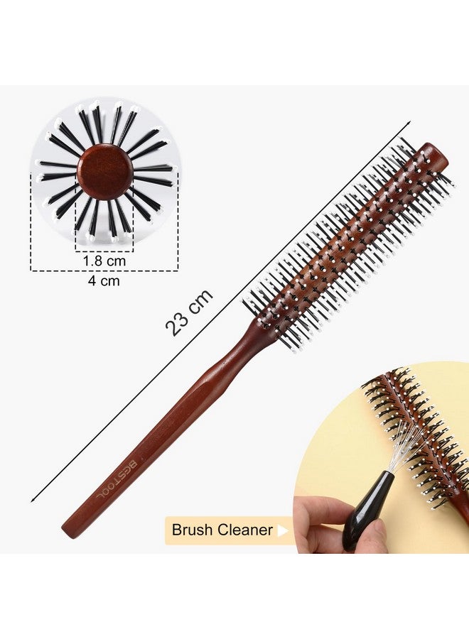 BESTOOL Small Brush for Short and Medium Hair, Blow Drying, Men's Beard Styling, Professional Smoothing and Curling Brush (Reddish brown) - Image 1
