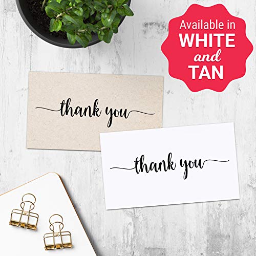321Done Thank You Notecards Small (Set of 50) Business Card Size 3.5" x 2" - For Gifts, Parties, Weddings, and Any Occasion- Made in USA - White - Image 4