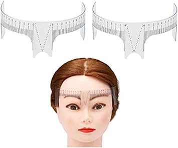 UPSTORE 2Pcs Eyebrow Ruler Positioning Eyebrow Grooming Stencil Shaper Ruler Tattoo Measure Tools Adhesive Eyebrow Sticker Microblading Ruler Guide For Eyebrow Stencil Positioning Tattoo Makeup - Image 1