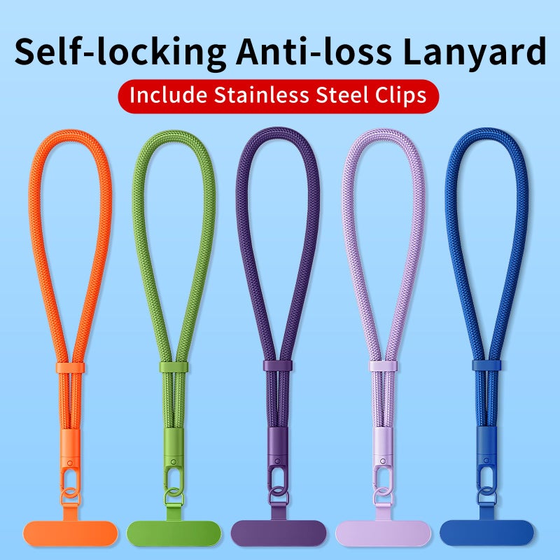 saxsion Lanyard for Phone, Self-Locking Phone Wrist Strap with 0.4mm Ultra-Thin Clip & 360Â° Hook, Anti-Drop Strap (Purple) - Image 2