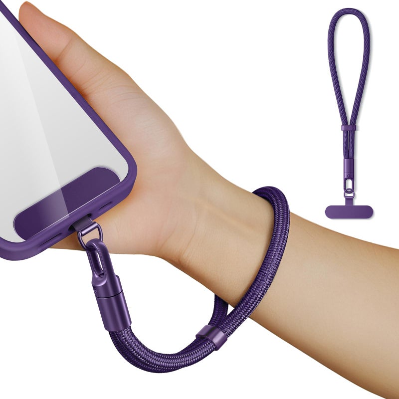 saxsion Lanyard for Phone, Self-Locking Phone Wrist Strap with 0.4mm Ultra-Thin Clip & 360Â° Hook, Anti-Drop Strap (Purple) - Image 1
