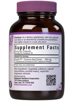Bluebonnet Nutrition Bluebonnet Nutrition Blue Bonnet Cinnulin PF Cinnamon Bark Extract Capsules  - Image 2