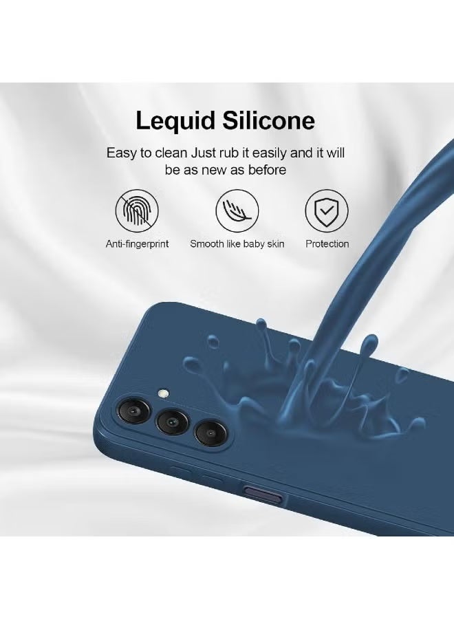 ZOOMEE Silicone Case Compatible with Samsung Galaxy A25 5G, Full Body Silky Soft Touch Phone Case with Camera Protection, Shockproof Cover with Microfiber Lining, Blue - Image 4