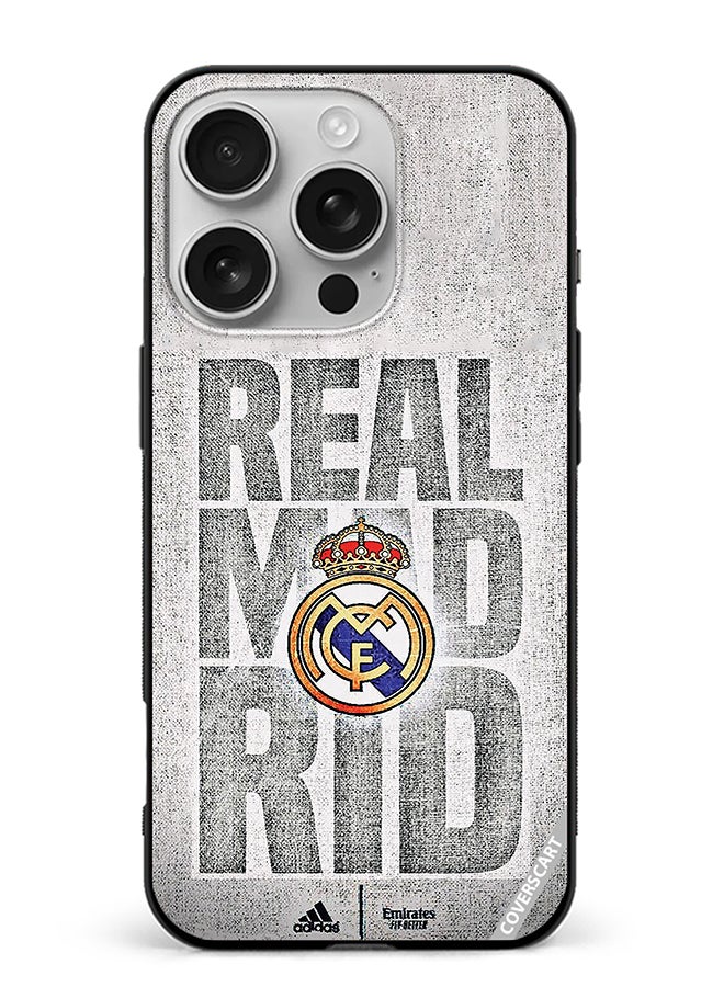 Protective Case Cover For Apple iPhone 16 Pro Real Madrid Design Multicolour