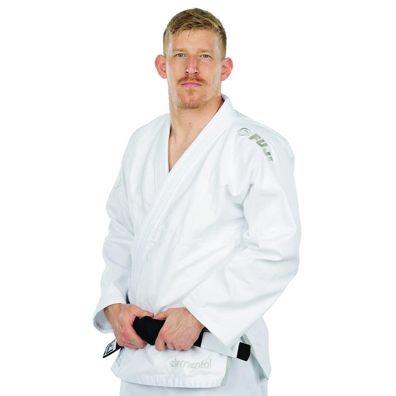 FUJI Elemental Brazilian Jiu Jitsu Gi, BJJ Uniform with Pearl Weave Jacket, made from Cotton Blend White, Size A1 - Image 1