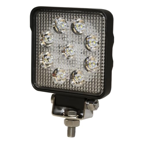 ECCO E92006 LED Work Light 4 Inch Square LED White Work Lamp Flood Beam 27W 1450lm 12V 24V Waterproof for Commercial Vehicle Light Tow Truck Work Truck Construction Vehicle 5 Year Warranty - Image 1