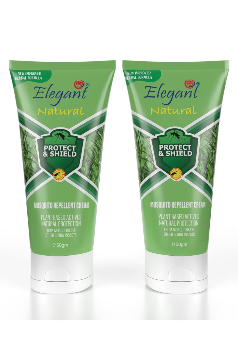 AFS Elegant Natural Mosquito Repellant Cream 50g – Twin Pack (Pack of 2) – All Natural, Deet-Free Repellent Cream Repels Ticks & Insects  - Image 1