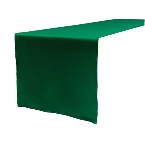 LA Linen Polyester Poplin Table Runner, 14 by 108-Inch, Green Emerald - Image 3