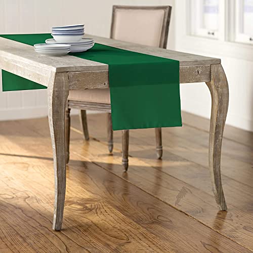 LA Linen Polyester Poplin Table Runner, 14 by 108-Inch, Green Emerald - Image 2