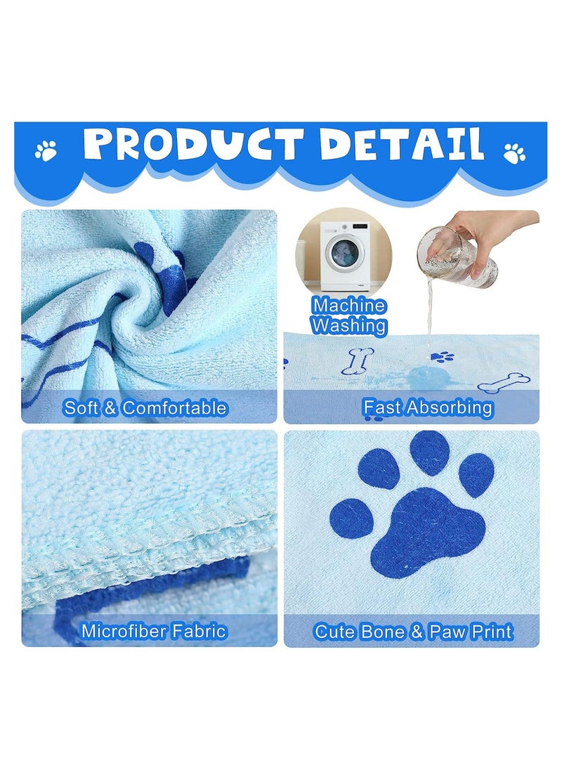 Y&D 4 Pieces Dog Towels for Drying Dogs Puppy Towel Bulk Microfiber Absorbent Pet Bathing Supplies Quick Paw Medium Cats Pets Shower 23.6 x 39.4 Inch  - Image 4