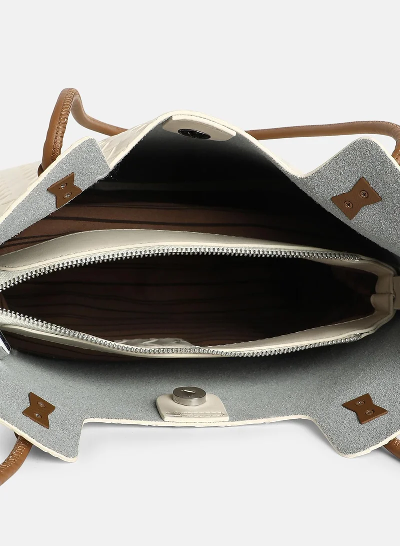 Haute Sauce Solid Zip Lock Regular Vegan Leather Hand Bag For Women
