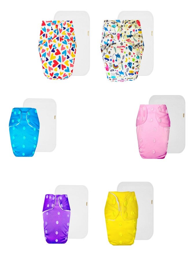 Dumbledo Premium Cloth Diaper with Cotton Insert (Pack of 6) | Hypoallergenic | Leakproof | Easy to Clean | Trusted by Moms | 3 Months - 3 Years | Unisex Baby - Image 1