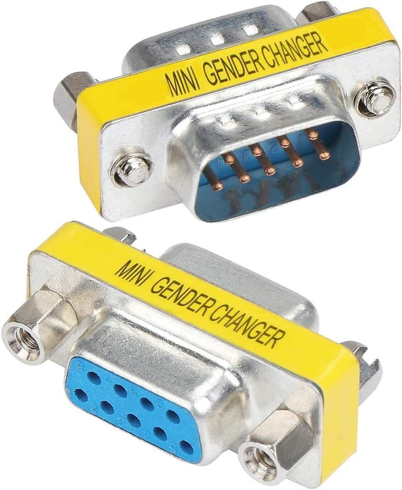 VOOCME DB9 9Pin Male to Female Mini Gender Changer Adapter RS232 Serial Plug Connector (Pack of -2) - Image 2