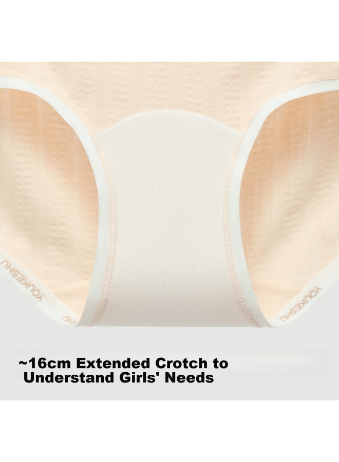 Youkeshu Class A Baby Cotton Women's Textured Breathable Mulberry Silk Extended Crotch Seamless Briefs - Image 2