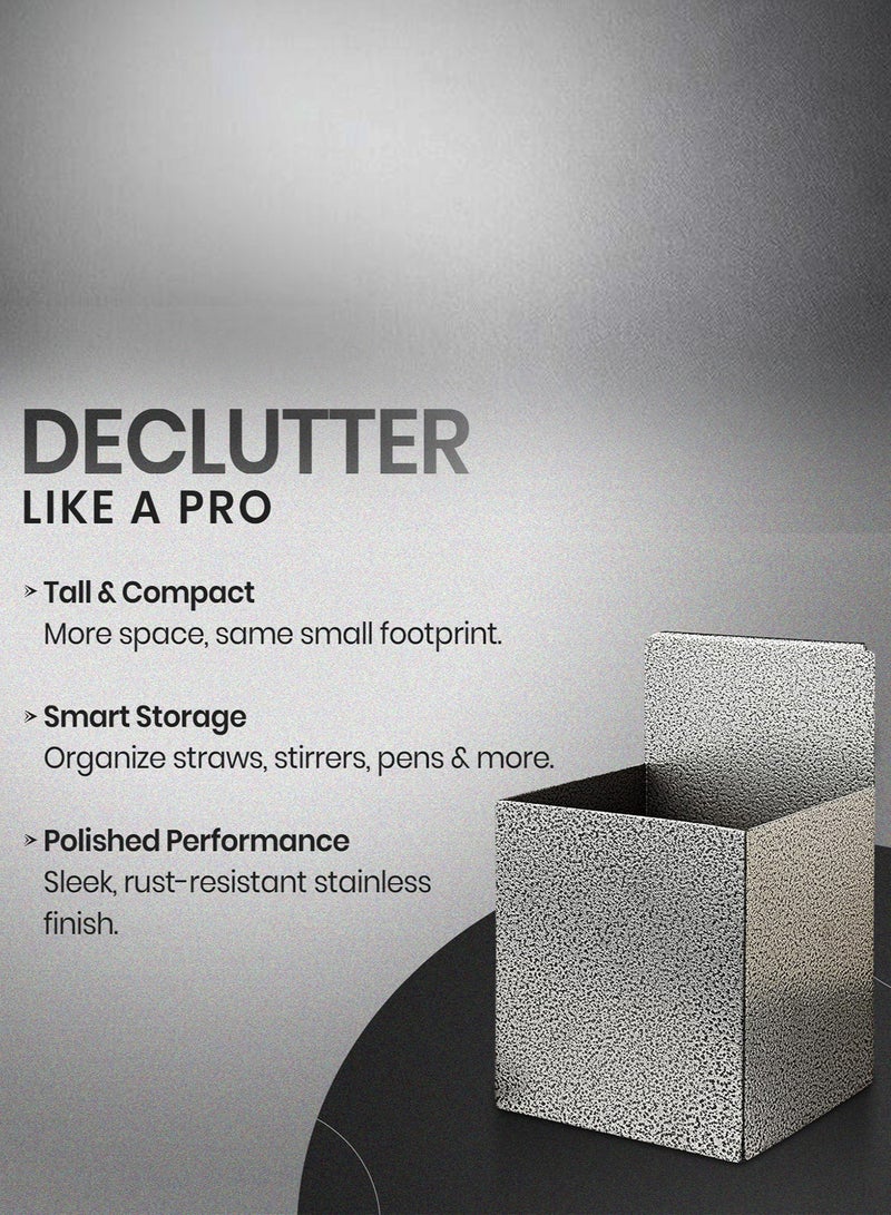 Rattleware Extended Basic Holder (4″ x 4″ x 7.5″) - Premium Stainless Steel Coffee Bar Organizer, Coffee Station Organizer for Countertop, Condiment Organizer, Dishwasher Safe, Ideal for Home & Commercial Use - Image 2