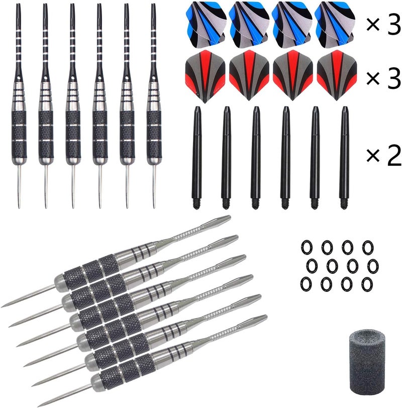 Wsdart ADKX Steel Tip Darts 12 Pack Set with Nonslip Iron Barrel Aluminum Dart Shafts and Flights + Darts Sharpener + an Gift Box - Image 2