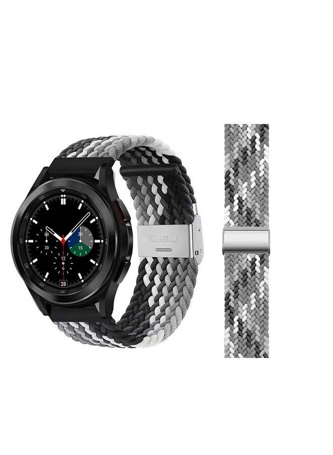 NIBEMINENT Adjustable Braided Band for Samsung Galaxy Watch4 Black/Grey  - Image 1