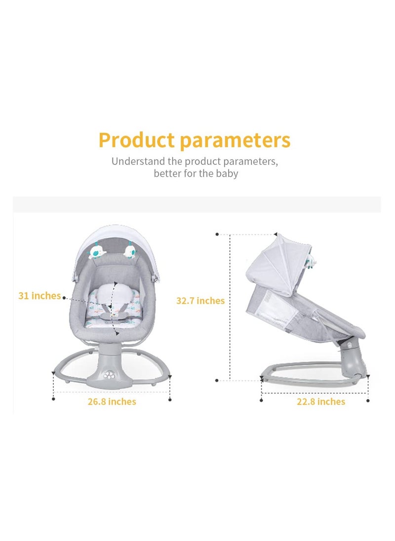 Arabest - Baby swing for infants rocking chair with remote control 3-in-1 adjustable backrest baby bouncer electric adjustable rocking chair - Image 1
