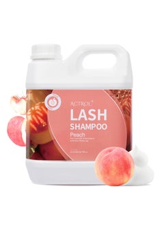 ACTROL Eyelash Extension Cleanser Peach 2L Natural Lash Extension Shampoo Professional Eyelid Foaming Cleanser Paraben  Sulfate Free Nonlrritating with Salon and Home Care 
