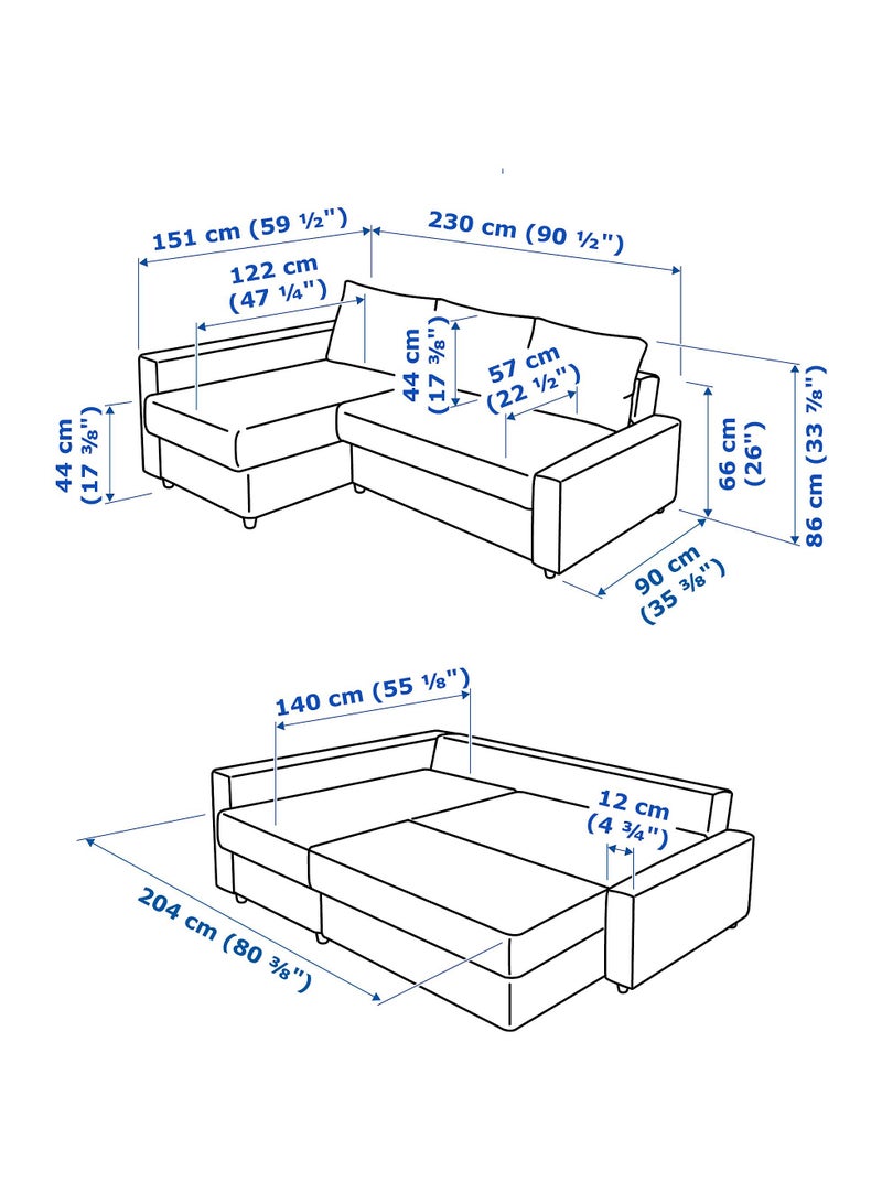 KARNAK Modern L-Shape Sofa Bed with Storage – Convertible Pull-Out Sleeper Couch with Chaise Lounge – Space-Saving Design, Dark Grey Fabric Upholstery - Image 4