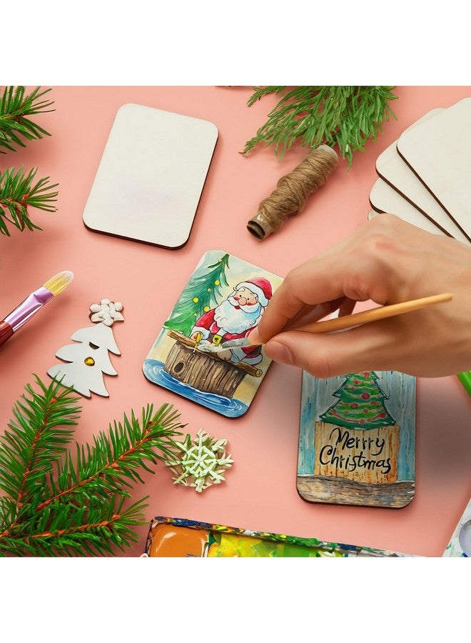 Bright Creations 36 Pack Unfinished Wood Rectangles for Crafts, 2.5 x 3.5 Wooden Cutouts with Rounded Corners for Business Cards, DIY Projects, Gift Tags - Image 3