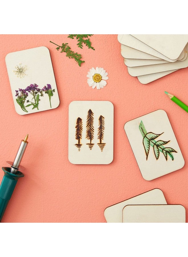 Bright Creations 36 Pack Unfinished Wood Rectangles for Crafts, 2.5 x 3.5 Wooden Cutouts with Rounded Corners for Business Cards, DIY Projects, Gift Tags - Image 4