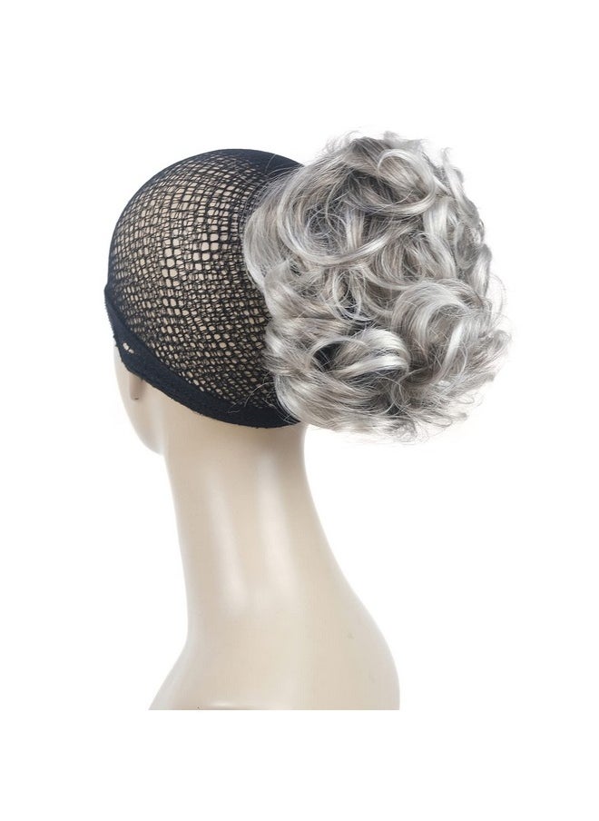 Aimole - Short Curly Grey Ponytail Lady Synthetic Claw Clip On Extensions(48T) - Image 1