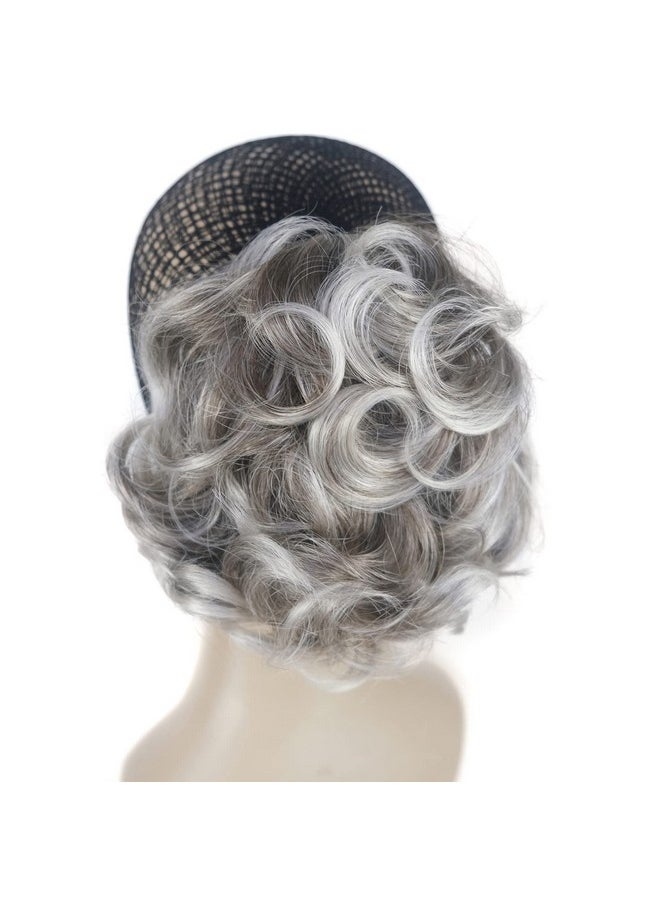 Aimole - Short Curly Grey Ponytail Lady Synthetic Claw Clip On Extensions(48T) - Image 1