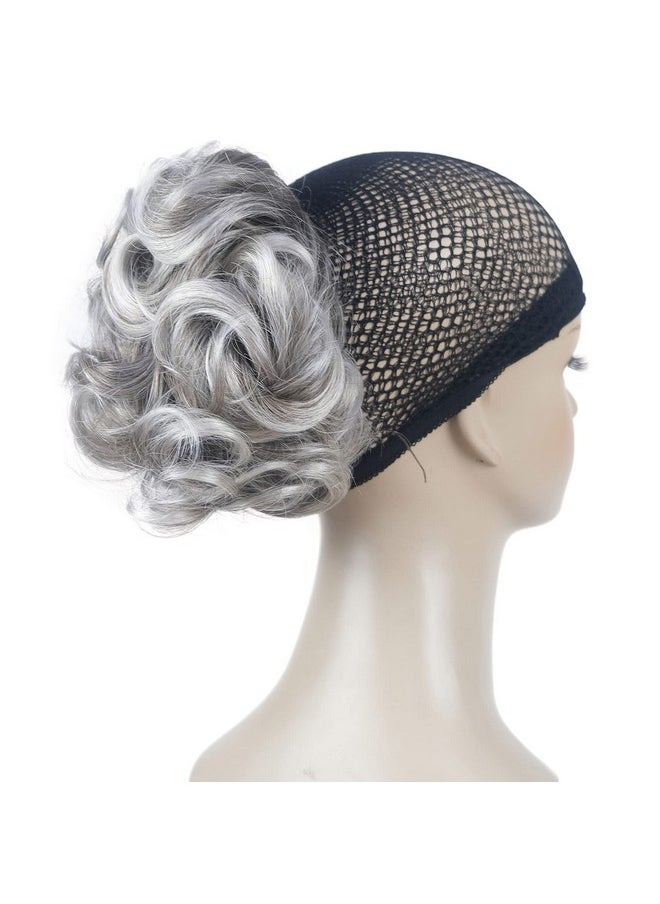 Aimole - Short Curly Grey Ponytail Lady Synthetic Claw Clip On Extensions(48T) - Image 1