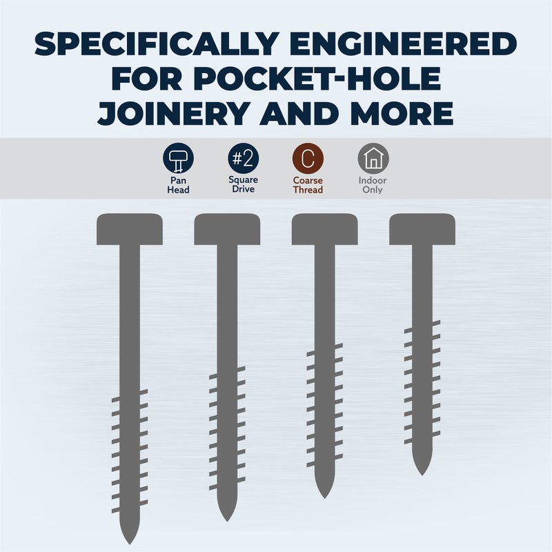 Kreg Sps-C1-100 Zinc Pocket-Hole Screws  1-Inch #7 Coarse Thread  Pan Head (100 Count) - Image 3