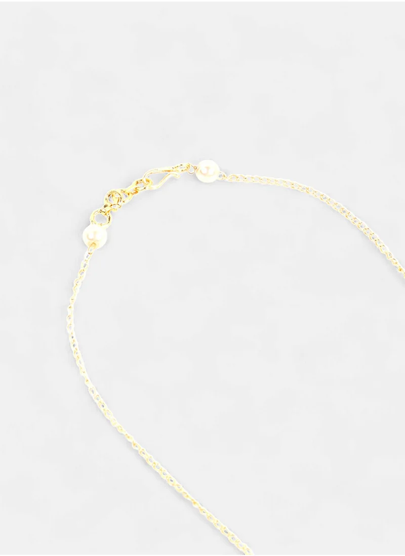 SOHI The Amani Ruby Studded & Beaded Long Necklace