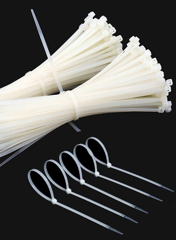 Multi-Purpose Heavy Duty Nylon Cable Ties – White 300×4.8mm (100 pcs) - Image 1