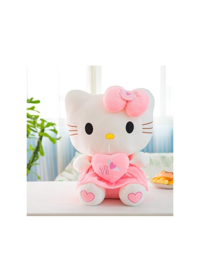 سانريو لعبة محشوة ناعمة للغاية على شكل شخصية كرتونية جميلة من هالو كيتي، قطعة واحدة، وسادة عناق قصيرة وناعمة للغاية - Image 1