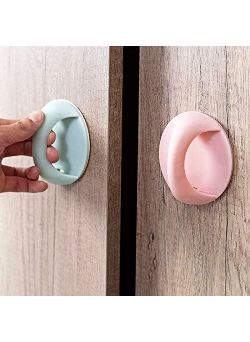PREZONE PREZONE 4 Count Round SelfStick Instant Cabinet Drawer Handle Helper Kitchen Cabinet Door Window Cupboards Handle Sticker Convenient Opening Stickon Handles Self Adhesive Handle Random Color  - Image 3