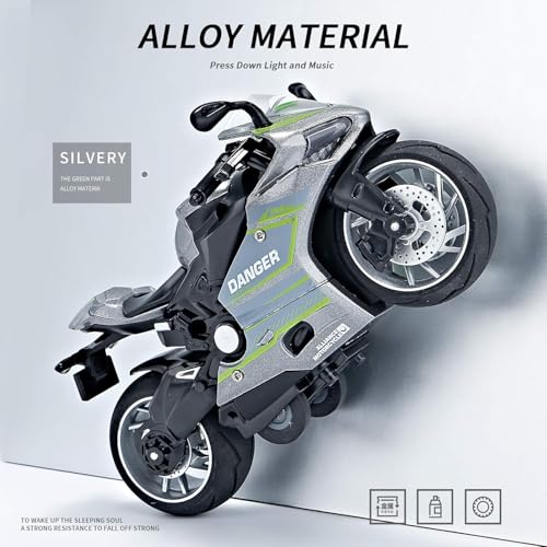 FEXXA Police Motorcycle Toy - Pull Back Motorcycle Toys, Tiny Gift with Music Lighting, Latte Motorcycles Toy for Kids Boys Age 3-8 Year Old [NEW] (R1-Silver) - Image 3