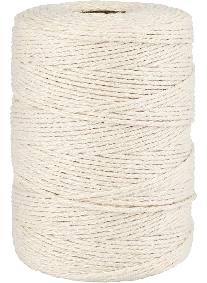 The Bros Butchers Twine 656 Feet, 2mm Beige Twine String, Food Safe Natural Cotton String Kitchen Cooking Twine String Bakers Twine for Meat Trussing, Sausage, Turkey, Food Prep - Image 1