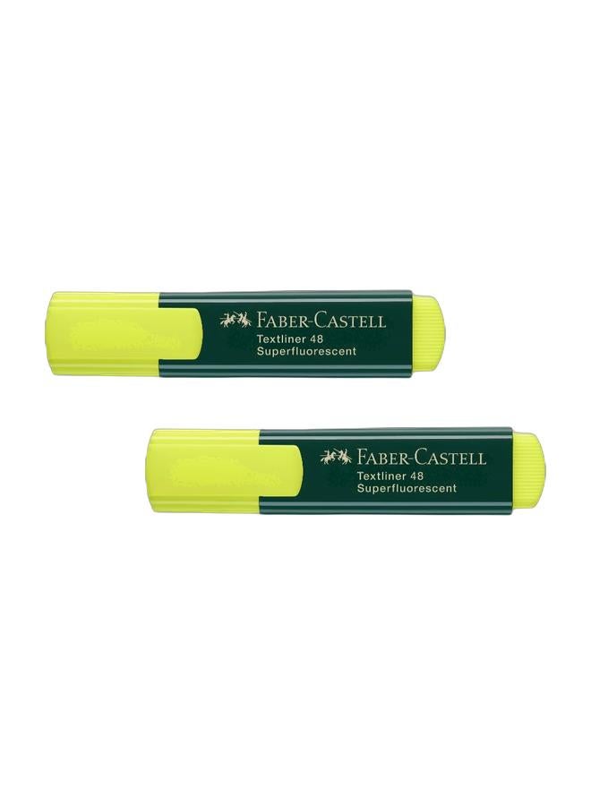 FABER-CASTELL عبوة من 2 قلم تمييز FC 48 أصفر - Image 1