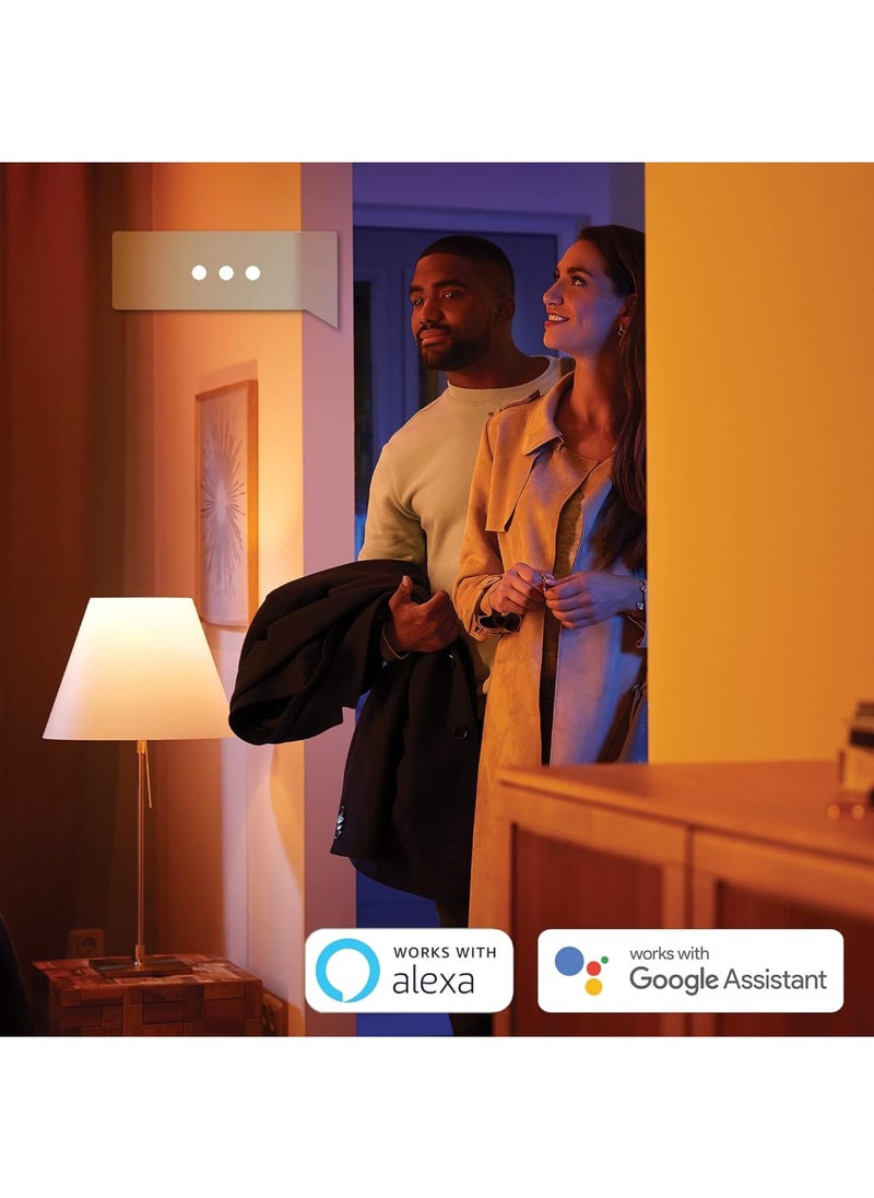 Philips - Philips Hue Twin Pack White and Color Ambiance Candle Led Smart Bulb [E14 Edison Screw] With Bluetooth And Works with Alexa And Google Assistant And Apple Homekit  2 Pack - Image 1