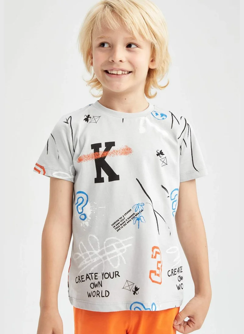 DeFacto Regular Fit Short Sleeve Number Print T-Shirt