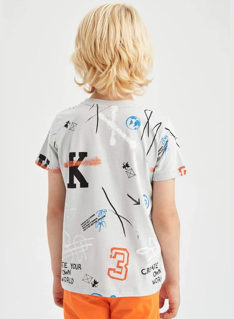 DeFacto Regular Fit Short Sleeve Number Print T-Shirt