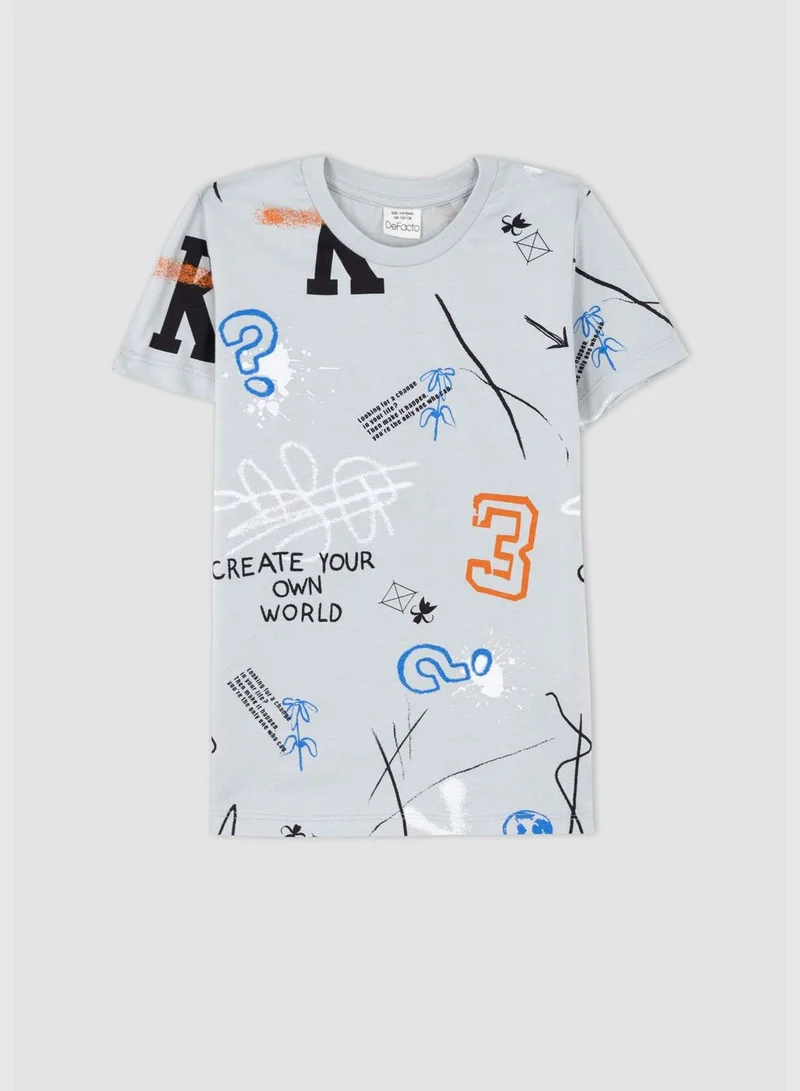 DeFacto Regular Fit Short Sleeve Number Print T-Shirt