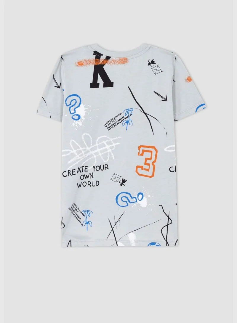 DeFacto Regular Fit Short Sleeve Number Print T-Shirt