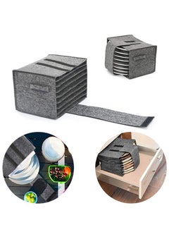 Momozone Felt Plate Storage Container for Caravan Camping Cutlery Ctorage Bag for 8 Plates Camping Cutlery Storage Felt Bag RV Cabinet Storage Kitchen Accessories Reduce Noise Protect Plates  - Image 1